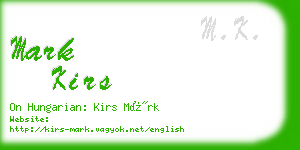 mark kirs business card